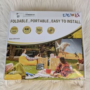 Projector Screen 150" foldable with grommets, max size 150", white